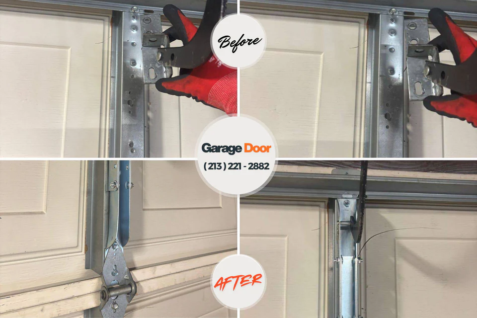 Before and after: garage door repair St. Ignace, MI